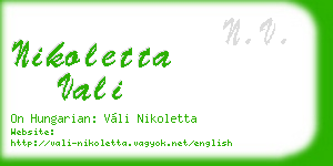 nikoletta vali business card